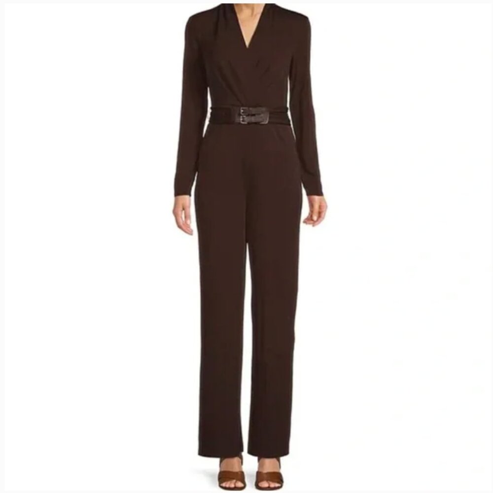 Ralph Lauren Belted Stretch Jersey Jumpsuit